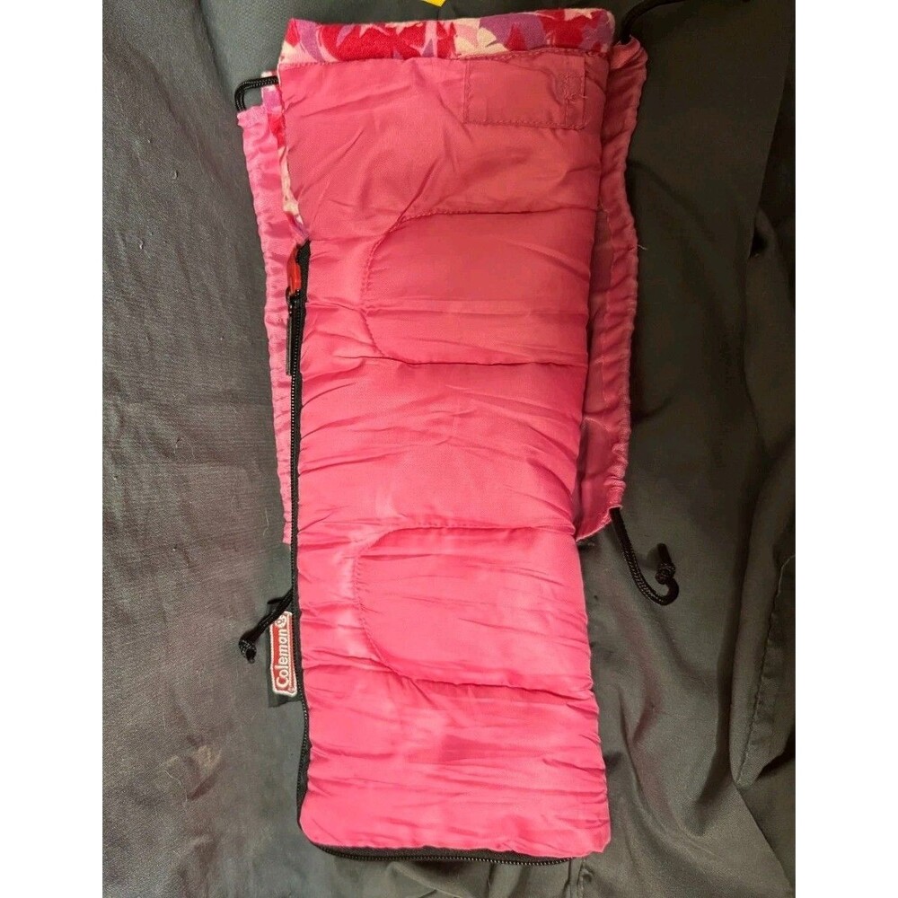 Coleman Barbie Doll Sleeping Bag Pink Floral Miniature Camping Accessory Vintage